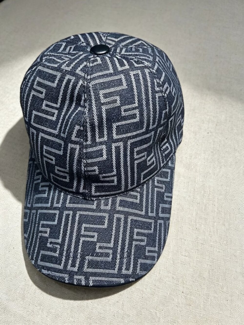 Fendi FF Monogram Baseball Cap Black Gray
